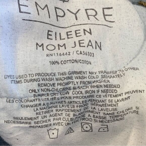 Empyre Eileen Mom Jeans Checkerboard Side Stripe Busted Knees Cropped Size 1 - Picture 7 of 9
